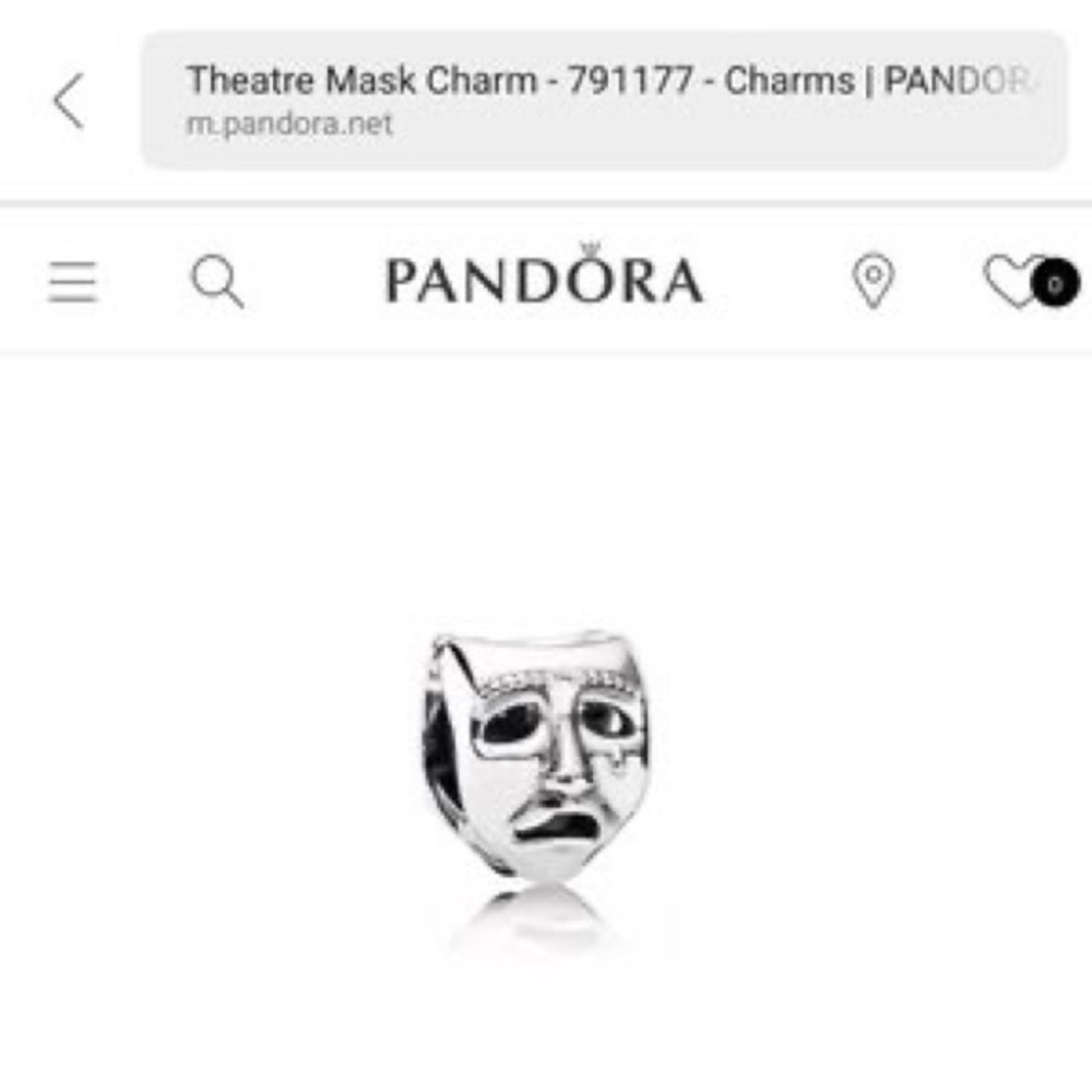 Theater mask charm Pandora
